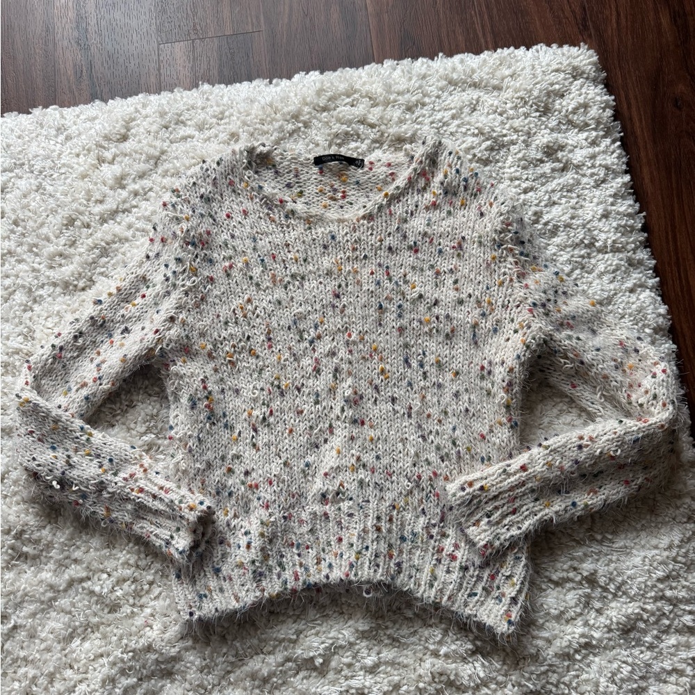 Doe & Rae Multicolor Speckled Knit Sweater